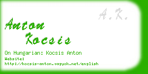 anton kocsis business card